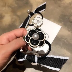 Metal Enamel Camilla Pony Hair Tie CC A Chanel look!